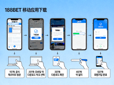 188BET 모바일 앱 다운로드 단계를 보여주는 이미지