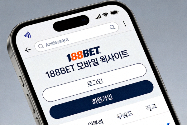 스마트폰 브라우저에서 188BET 모바일 웹사이트에 접속하는 화면 예시